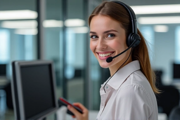 Customer support representative helping a client