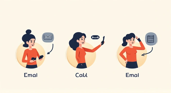 Contact us illustration with email and phone icons